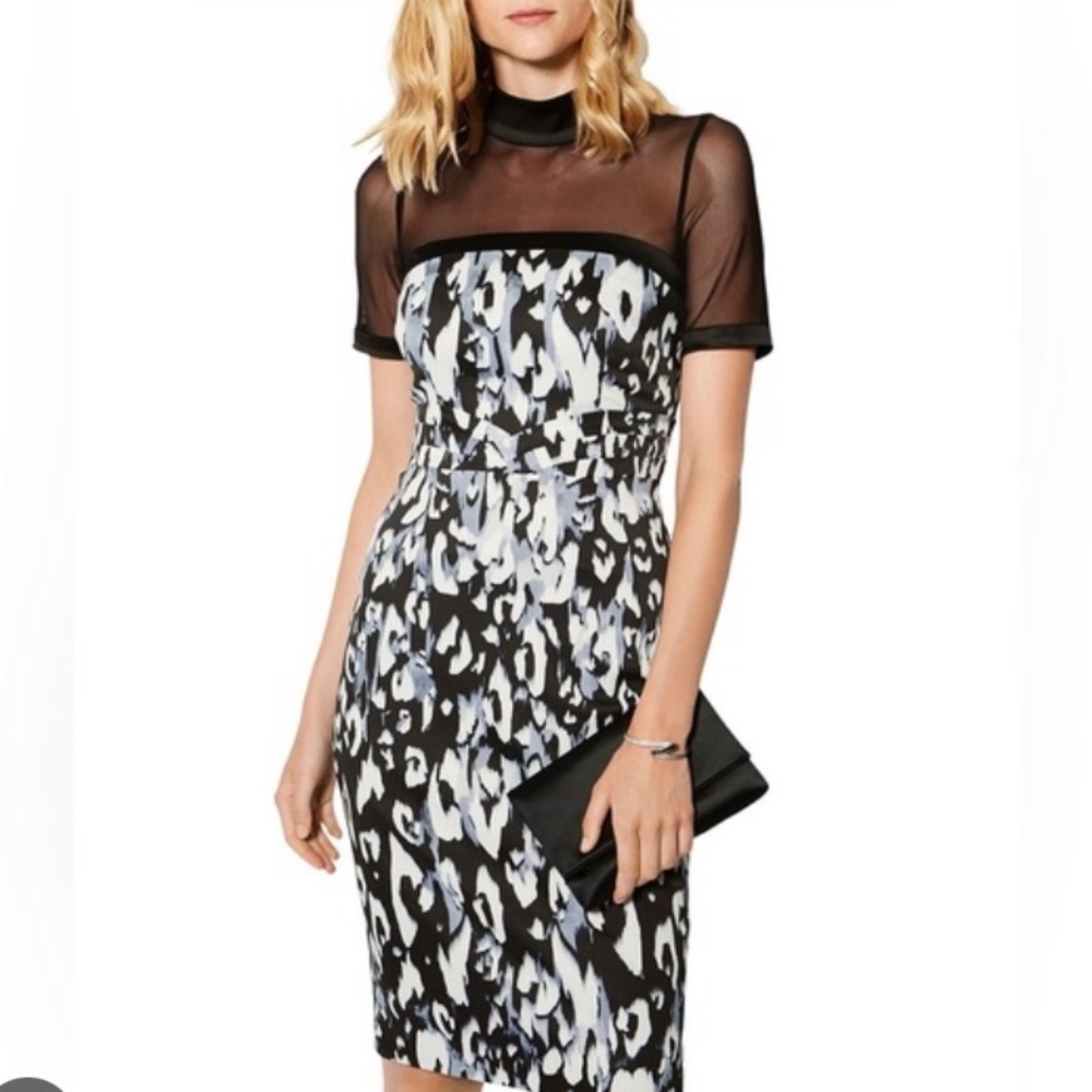 Karen Millen Snow leopard print dress size US8